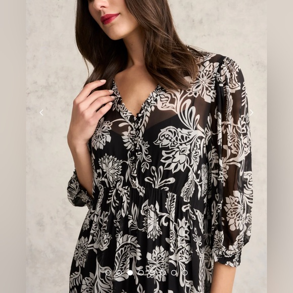 NWT FALL ARRIVAL STUNNING DESIGNER BLACK & WHITE MIDI DRESS-XS - Picture 6 of 17